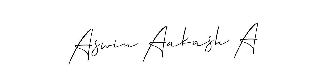 Also we have Aswin Aakash A name is the best signature style. Create professional handwritten signature collection using Allison_Script autograph style. Aswin Aakash A signature style 2 images and pictures png