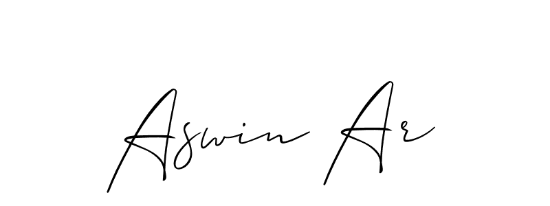 Design your own signature with our free online signature maker. With this signature software, you can create a handwritten (Allison_Script) signature for name Aswin Ar. Aswin Ar signature style 2 images and pictures png