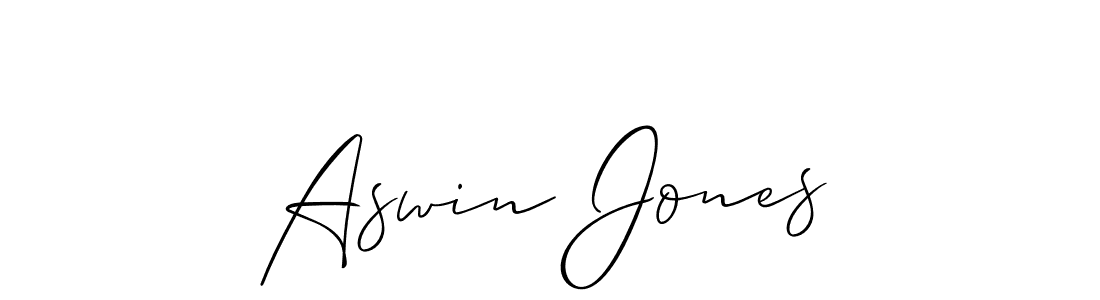 How to make Aswin Jones signature? Allison_Script is a professional autograph style. Create handwritten signature for Aswin Jones name. Aswin Jones signature style 2 images and pictures png