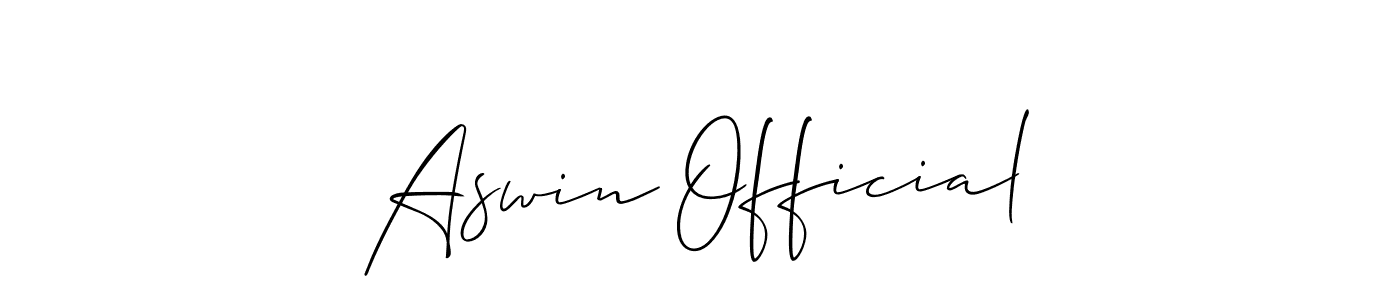 Check out images of Autograph of Aswin Official name. Actor Aswin Official Signature Style. Allison_Script is a professional sign style online. Aswin Official signature style 2 images and pictures png