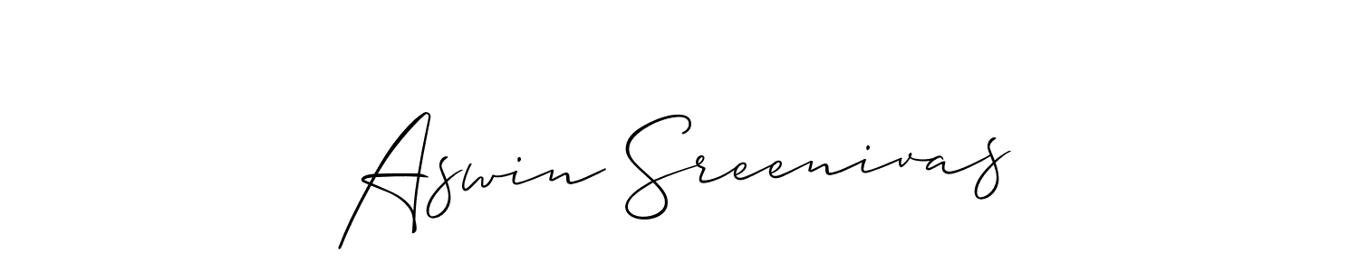 How to make Aswin Sreenivas signature? Allison_Script is a professional autograph style. Create handwritten signature for Aswin Sreenivas name. Aswin Sreenivas signature style 2 images and pictures png