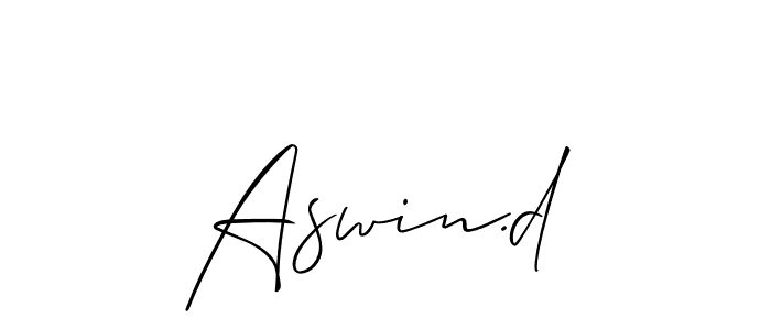 You should practise on your own different ways (Allison_Script) to write your name (Aswin.d) in signature. don't let someone else do it for you. Aswin.d signature style 2 images and pictures png