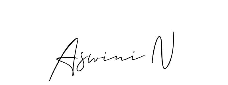 Also we have Aswini N name is the best signature style. Create professional handwritten signature collection using Allison_Script autograph style. Aswini N signature style 2 images and pictures png