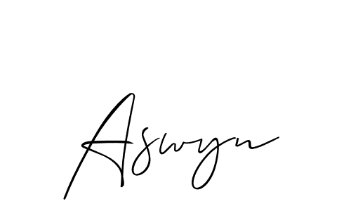 Design your own signature with our free online signature maker. With this signature software, you can create a handwritten (Allison_Script) signature for name Aswyn. Aswyn signature style 2 images and pictures png