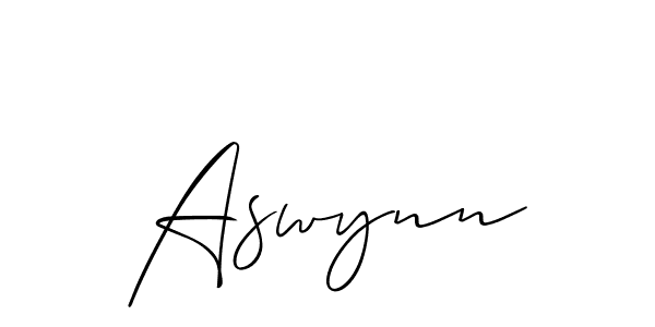 How to make Aswynn signature? Allison_Script is a professional autograph style. Create handwritten signature for Aswynn name. Aswynn signature style 2 images and pictures png