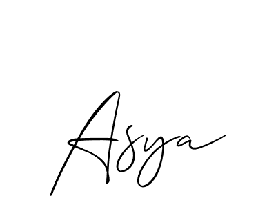 Make a beautiful signature design for name Asya. With this signature (Allison_Script) style, you can create a handwritten signature for free. Asya signature style 2 images and pictures png