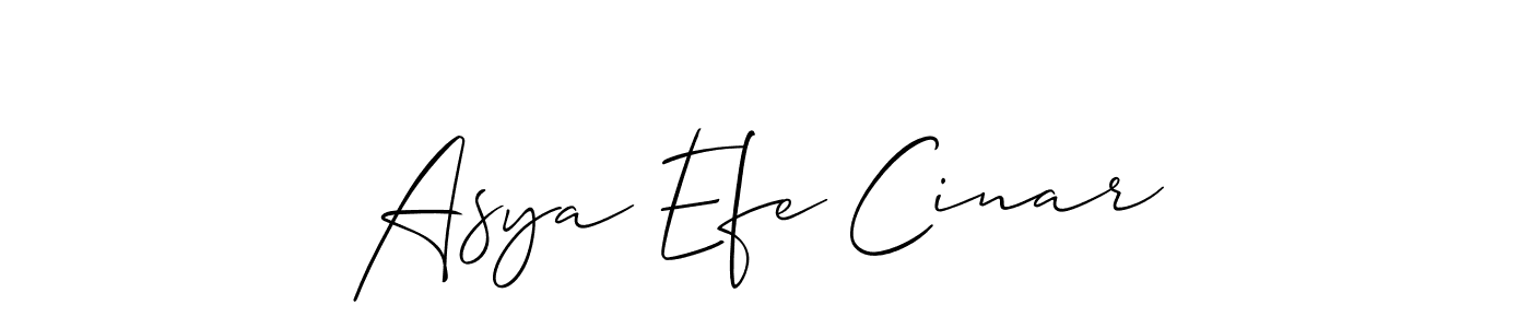 It looks lik you need a new signature style for name Asya Efe Cinar. Design unique handwritten (Allison_Script) signature with our free signature maker in just a few clicks. Asya Efe Cinar signature style 2 images and pictures png