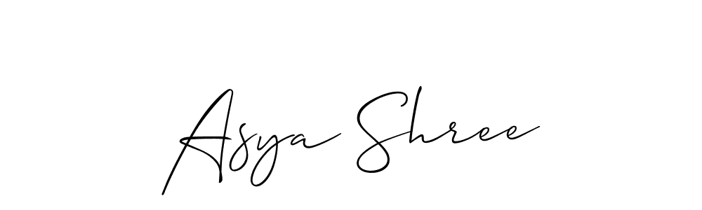 Create a beautiful signature design for name Asya Shree. With this signature (Allison_Script) fonts, you can make a handwritten signature for free. Asya Shree signature style 2 images and pictures png