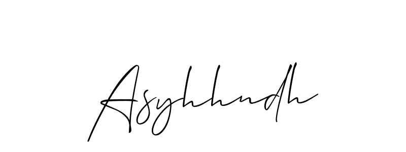 The best way (Allison_Script) to make a short signature is to pick only two or three words in your name. The name Asyhhndh include a total of six letters. For converting this name. Asyhhndh signature style 2 images and pictures png