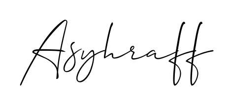 Designed for modern professionals: Asyhraff name signature crafted with Allison_Script script. Ready for digital PDF workflows. Asyhraff signature style 2 images and pictures png