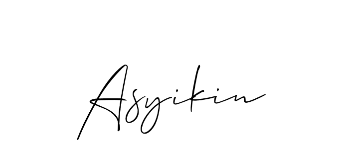 How to Draw Asyikin signature style? Allison_Script is a latest design signature styles for name Asyikin. Asyikin signature style 2 images and pictures png