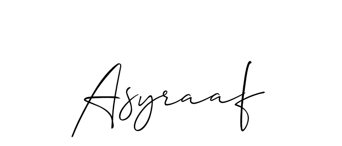 How to Draw Asyraaf signature style? Allison_Script is a latest design signature styles for name Asyraaf. Asyraaf signature style 2 images and pictures png