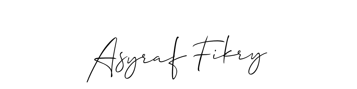 Use a signature maker to create a handwritten signature online. With this signature software, you can design (Allison_Script) your own signature for name Asyraf Fikry. Asyraf Fikry signature style 2 images and pictures png