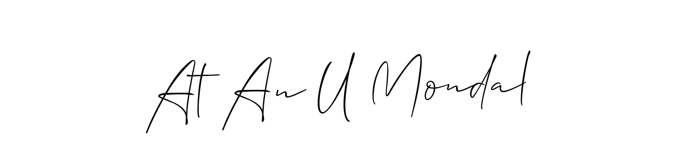 Also we have At An U Mondal name is the best signature style. Create professional handwritten signature collection using Allison_Script autograph style. At An U Mondal signature style 2 images and pictures png