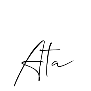 Ata stylish signature style. Best Handwritten Sign (Allison_Script) for my name. Handwritten Signature Collection Ideas for my name Ata. Ata signature style 2 images and pictures png