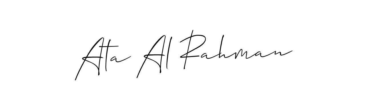 Also we have Ata Al Rahman name is the best signature style. Create professional handwritten signature collection using Allison_Script autograph style. Ata Al Rahman signature style 2 images and pictures png