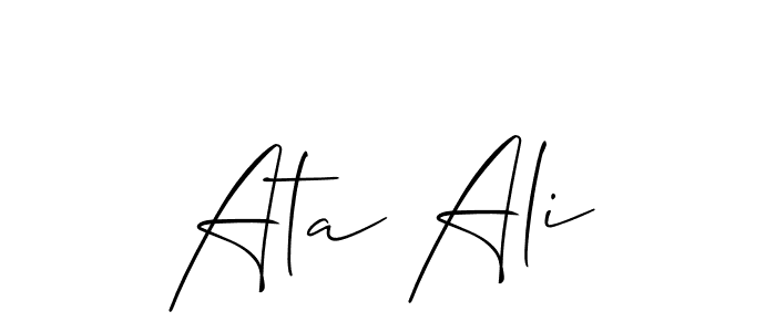 How to make Ata Ali name signature. Use Allison_Script style for creating short signs online. This is the latest handwritten sign. Ata Ali signature style 2 images and pictures png