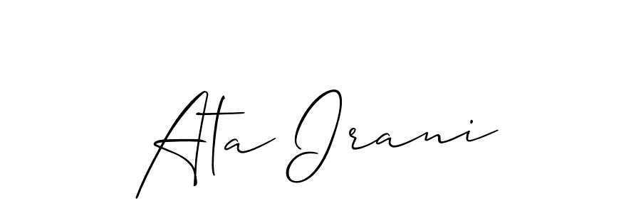 How to Draw Ata Irani signature style? Allison_Script is a latest design signature styles for name Ata Irani. Ata Irani signature style 2 images and pictures png