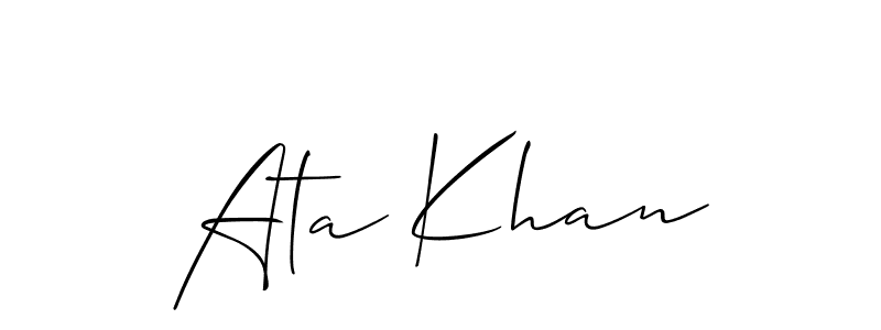 Create a beautiful signature design for name Ata Khan. With this signature (Allison_Script) fonts, you can make a handwritten signature for free. Ata Khan signature style 2 images and pictures png