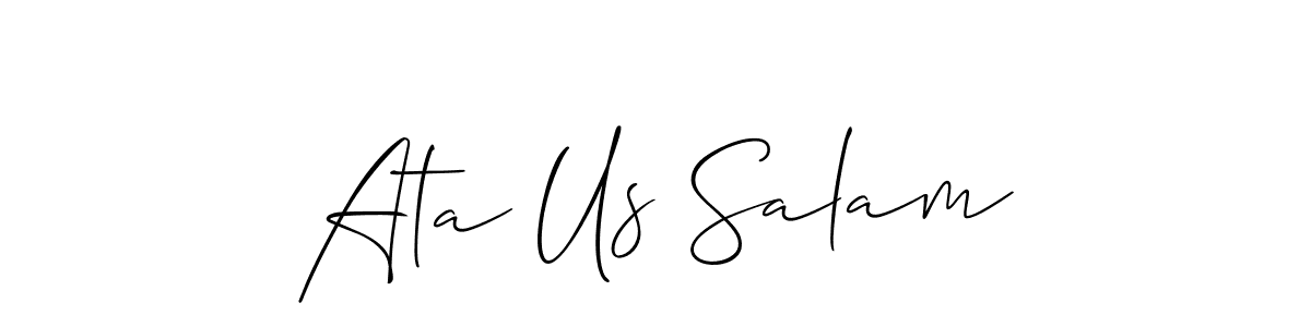 Make a beautiful signature design for name Ata Us Salam. With this signature (Allison_Script) style, you can create a handwritten signature for free. Ata Us Salam signature style 2 images and pictures png