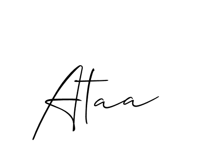 Use a signature maker to create a handwritten signature online. With this signature software, you can design (Allison_Script) your own signature for name Ataa. Ataa signature style 2 images and pictures png