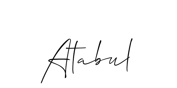 How to make Atabul signature? Allison_Script is a professional autograph style. Create handwritten signature for Atabul name. Atabul signature style 2 images and pictures png