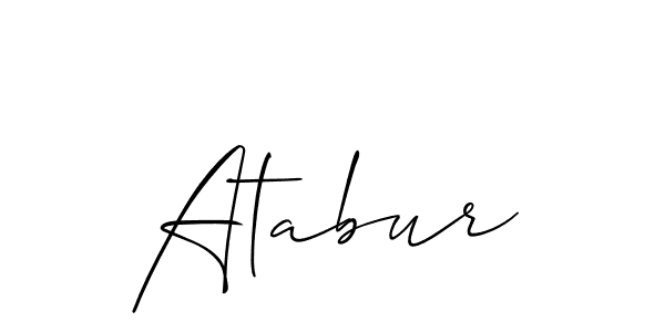 How to make Atabur signature? Allison_Script is a professional autograph style. Create handwritten signature for Atabur name. Atabur signature style 2 images and pictures png
