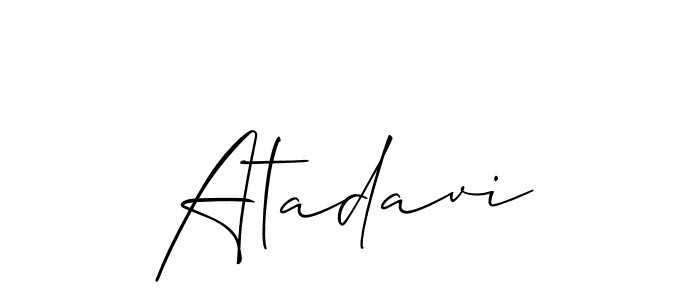 Use a signature maker to create a handwritten signature online. With this signature software, you can design (Allison_Script) your own signature for name Atadavi. Atadavi signature style 2 images and pictures png