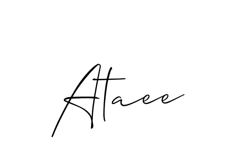 Make a beautiful signature design for name Ataee. With this signature (Allison_Script) style, you can create a handwritten signature for free. Ataee signature style 2 images and pictures png