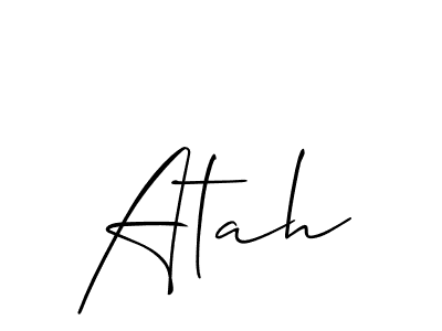 It looks lik you need a new signature style for name Atah. Design unique handwritten (Allison_Script) signature with our free signature maker in just a few clicks. Atah signature style 2 images and pictures png