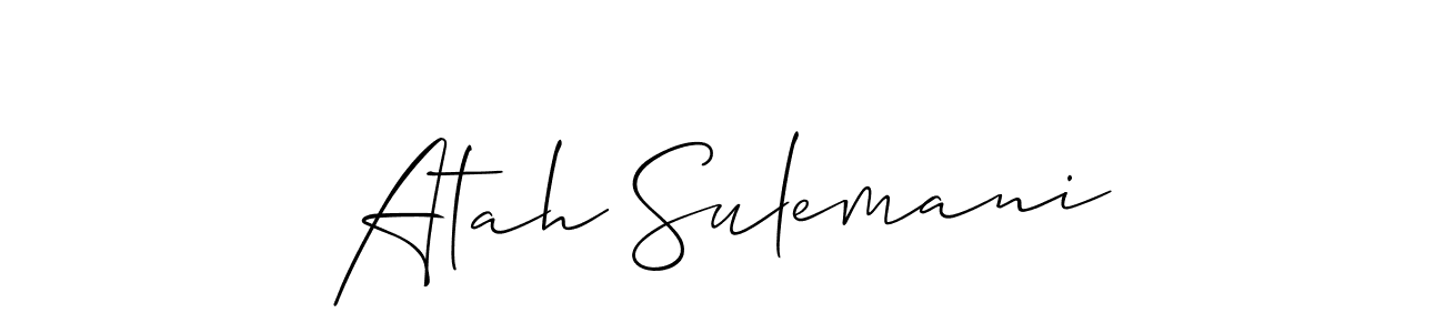 How to Draw Atah Sulemani signature style? Allison_Script is a latest design signature styles for name Atah Sulemani. Atah Sulemani signature style 2 images and pictures png