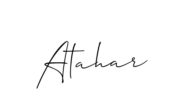 Similarly Allison_Script is the best handwritten signature design. Signature creator online .You can use it as an online autograph creator for name Atahar. Atahar signature style 2 images and pictures png