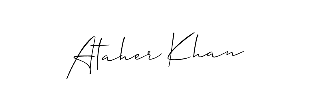 Ataher Khan stylish signature style. Best Handwritten Sign (Allison_Script) for my name. Handwritten Signature Collection Ideas for my name Ataher Khan. Ataher Khan signature style 2 images and pictures png