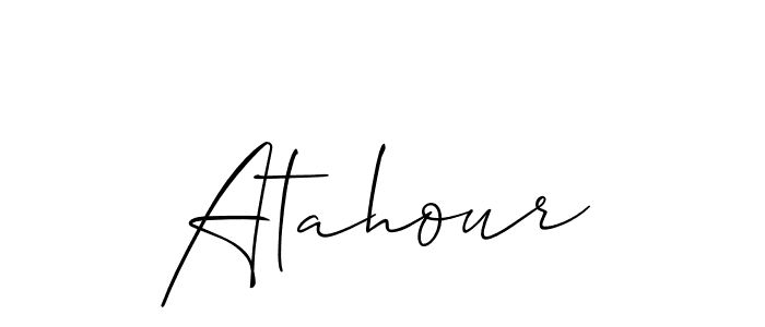 if you are searching for the best signature style for your name Atahour. so please give up your signature search. here we have designed multiple signature styles  using Allison_Script. Atahour signature style 2 images and pictures png