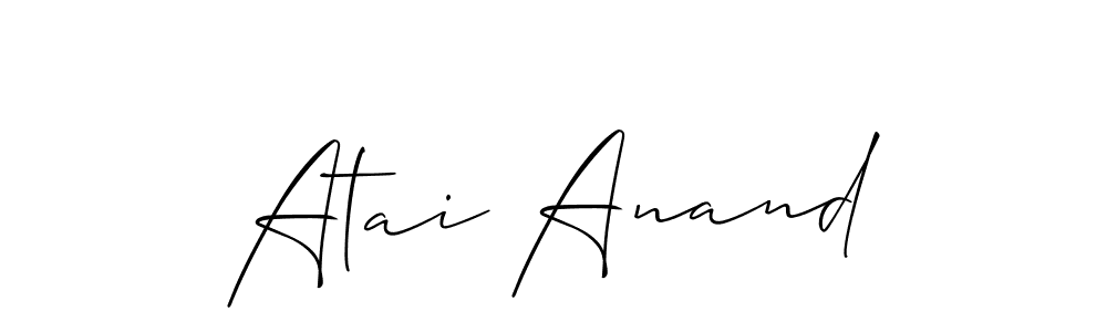 if you are searching for the best signature style for your name Atai Anand. so please give up your signature search. here we have designed multiple signature styles  using Allison_Script. Atai Anand signature style 2 images and pictures png
