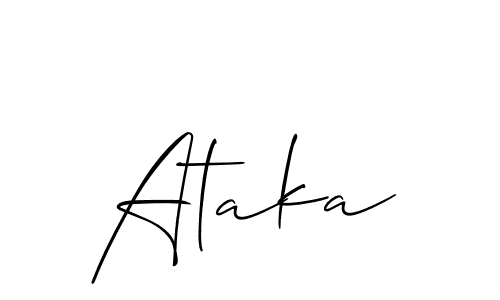 Allison_Script is a professional signature style that is perfect for those who want to add a touch of class to their signature. It is also a great choice for those who want to make their signature more unique. Get Ataka name to fancy signature for free. Ataka signature style 2 images and pictures png