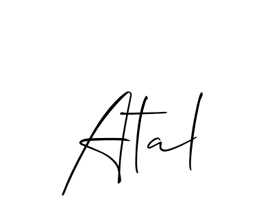 Design your own signature with our free online signature maker. With this signature software, you can create a handwritten (Allison_Script) signature for name Atal. Atal signature style 2 images and pictures png