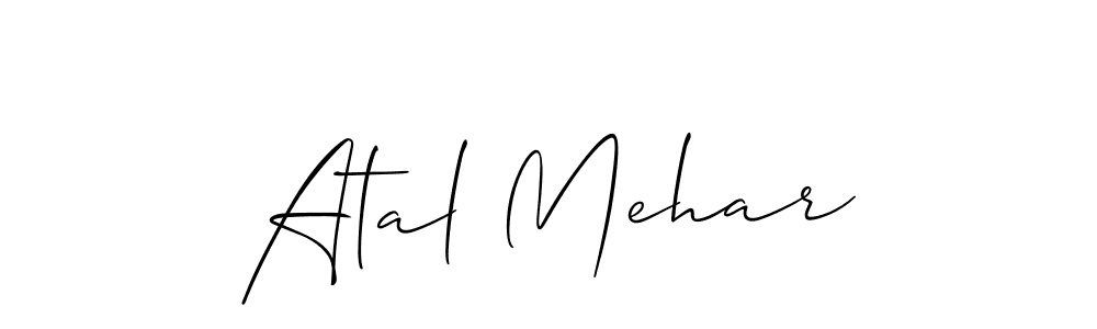 Similarly Allison_Script is the best handwritten signature design. Signature creator online .You can use it as an online autograph creator for name Atal Mehar. Atal Mehar signature style 2 images and pictures png