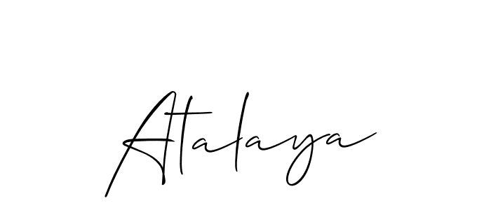 Make a short Atalaya signature style. Manage your documents anywhere anytime using Allison_Script. Create and add eSignatures, submit forms, share and send files easily. Atalaya signature style 2 images and pictures png