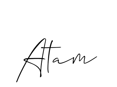 Use a signature maker to create a handwritten signature online. With this signature software, you can design (Allison_Script) your own signature for name Atam. Atam signature style 2 images and pictures png