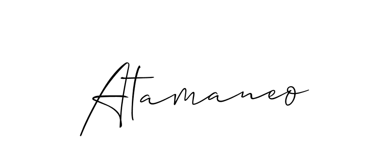 How to make Atamaneo name signature. Use Allison_Script style for creating short signs online. This is the latest handwritten sign. Atamaneo signature style 2 images and pictures png