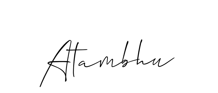 How to make Atambhu signature? Allison_Script is a professional autograph style. Create handwritten signature for Atambhu name. Atambhu signature style 2 images and pictures png