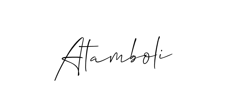 Make a beautiful signature design for name Atamboli. With this signature (Allison_Script) style, you can create a handwritten signature for free. Atamboli signature style 2 images and pictures png