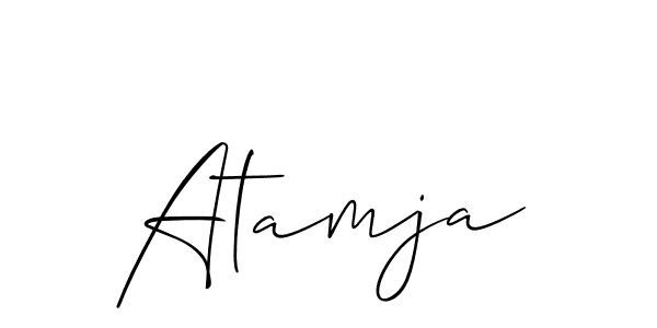 Allison_Script is a professional signature style that is perfect for those who want to add a touch of class to their signature. It is also a great choice for those who want to make their signature more unique. Get Atamja name to fancy signature for free. Atamja signature style 2 images and pictures png