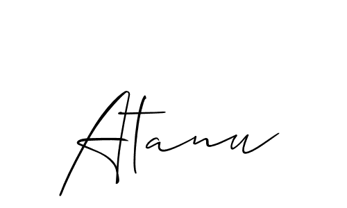 Create a beautiful signature design for name Atanu. With this signature (Allison_Script) fonts, you can make a handwritten signature for free. Atanu signature style 2 images and pictures png