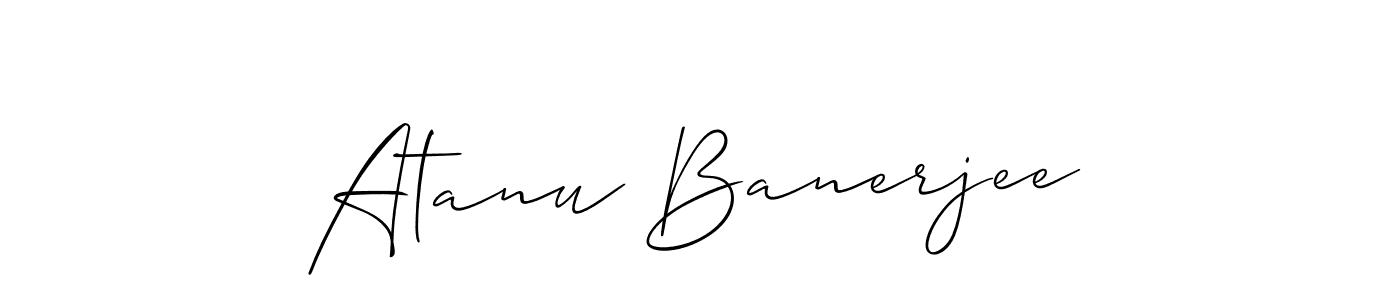 How to make Atanu Banerjee name signature. Use Allison_Script style for creating short signs online. This is the latest handwritten sign. Atanu Banerjee signature style 2 images and pictures png
