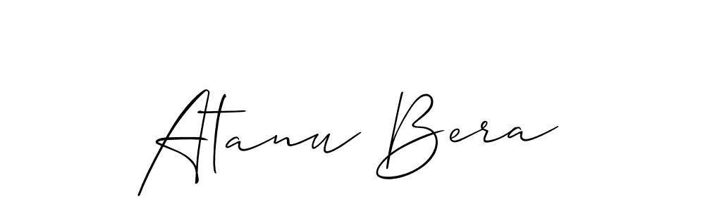 The best way (Allison_Script) to make a short signature is to pick only two or three words in your name. The name Atanu Bera include a total of six letters. For converting this name. Atanu Bera signature style 2 images and pictures png