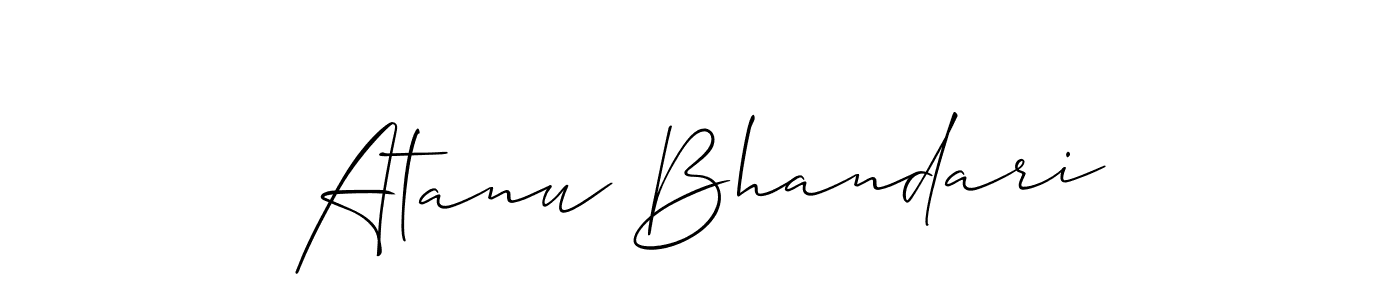 How to make Atanu Bhandari name signature. Use Allison_Script style for creating short signs online. This is the latest handwritten sign. Atanu Bhandari signature style 2 images and pictures png