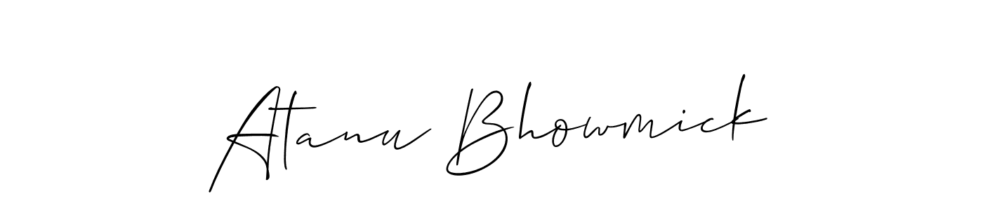 Also we have Atanu Bhowmick name is the best signature style. Create professional handwritten signature collection using Allison_Script autograph style. Atanu Bhowmick signature style 2 images and pictures png