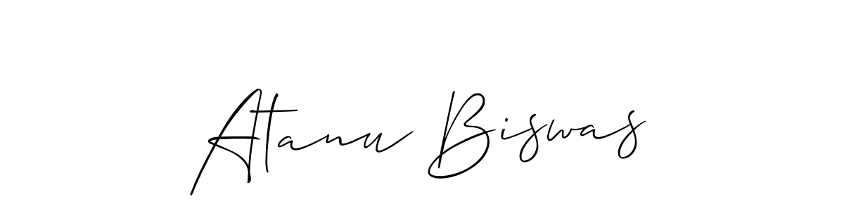 Use a signature maker to create a handwritten signature online. With this signature software, you can design (Allison_Script) your own signature for name Atanu Biswas. Atanu Biswas signature style 2 images and pictures png